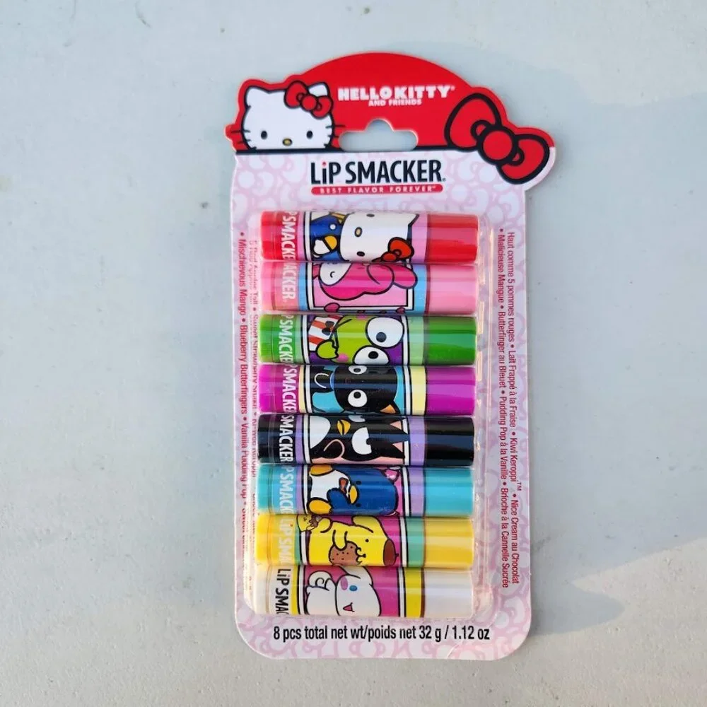 NEW Lip Smacker Sanrio Hello Kitty 8-Piece Flavored Lip Balm My Melody Little Tw